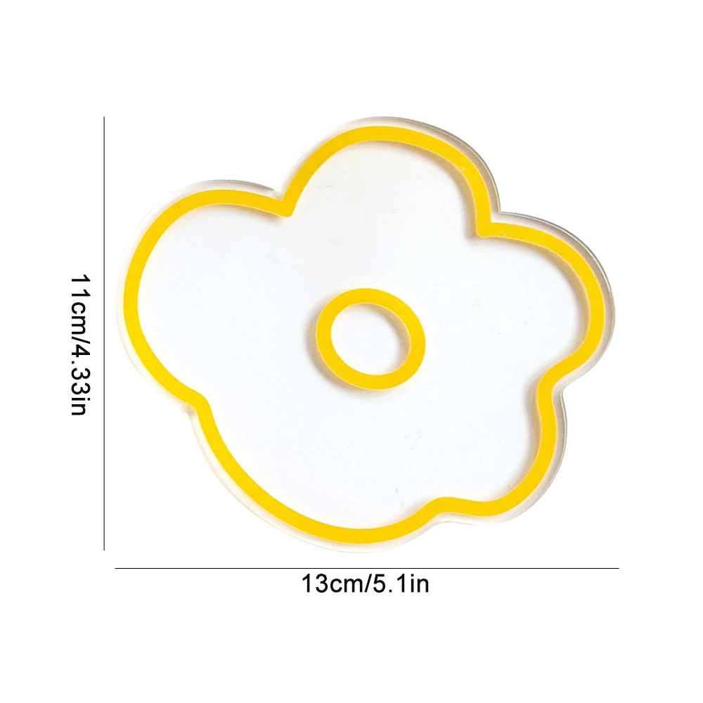 

Household Acrylic Cup 5 Colors Tea Coffee Cup Mat Drink Placemat Kitchen Restaurant Supplies Cute Flower Coaster Kitchen Tool