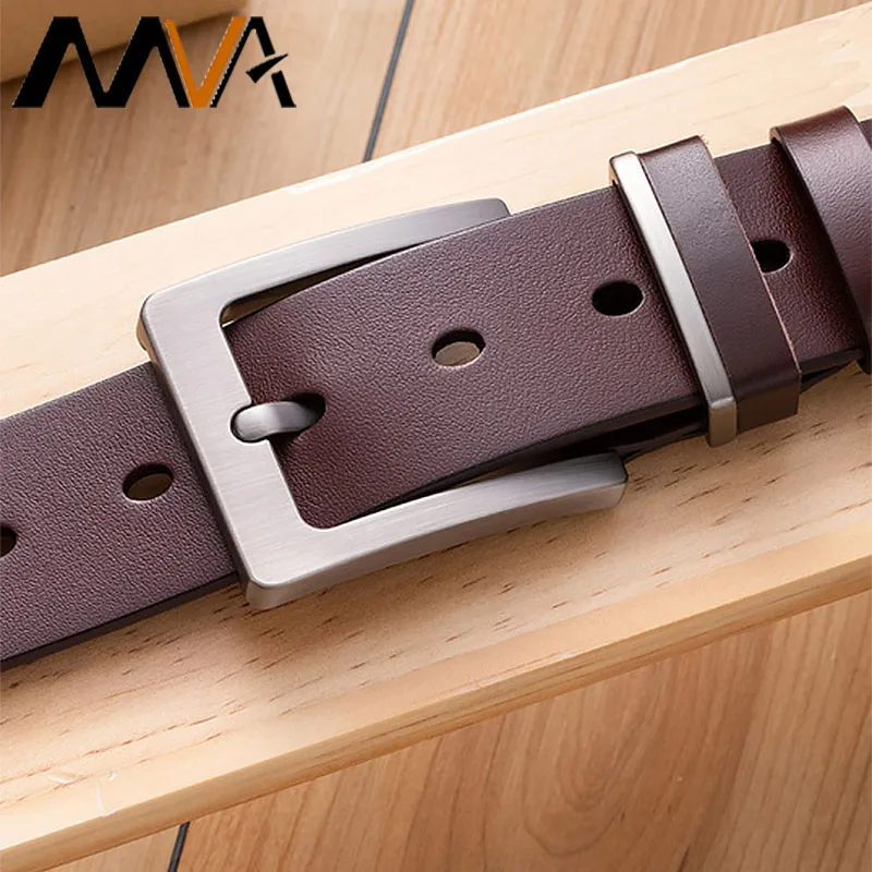 

Ремень MVA LZ40 мужской из натуральной кожи, модный дизайнерский пояс с пряжкой в повседневном стиле, из воловьей кожи
