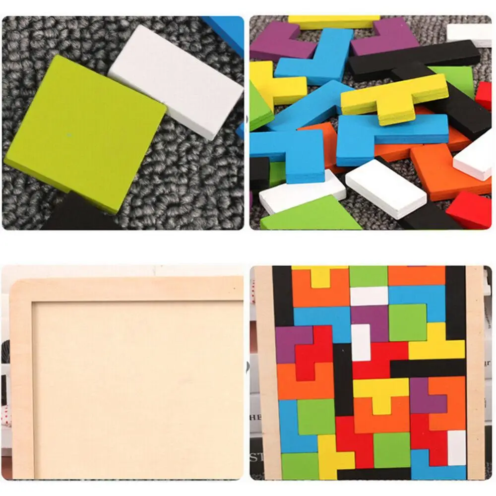 Деревянный конструктор пазл Tetris Детская обучающая игрушка для раннего развития