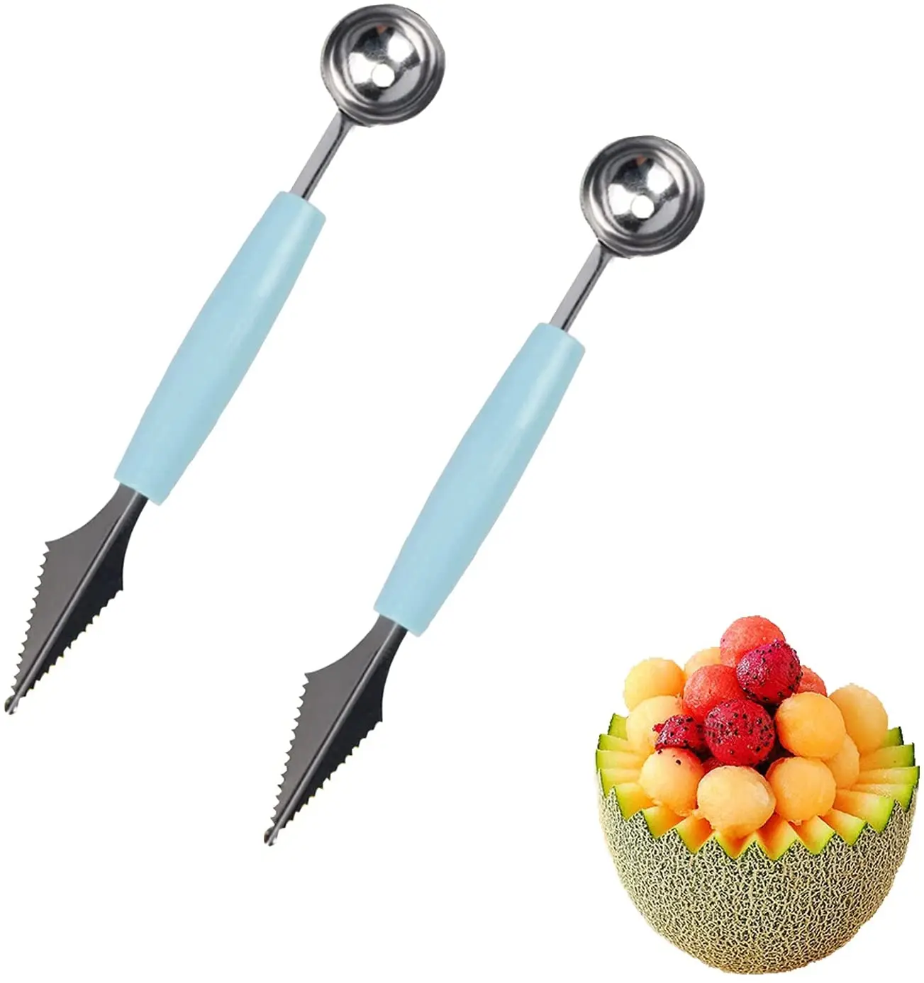 

1 pcs Melon Baller Scoop,Stainless Steel Fruit Decoration Carving Knife,Watermelon Cantaloupe Ice Cream Dessert Kitchen Tools