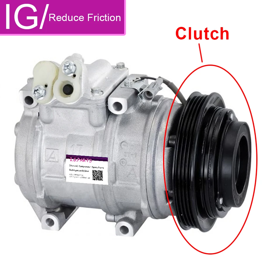 

10PA17C AC Compressor For Toyota Land Cruiser Prado VZJ95R 3.4 1996-2002 447100-8340 4471008340 Clutch Diameter 135mm Pulley 4PK