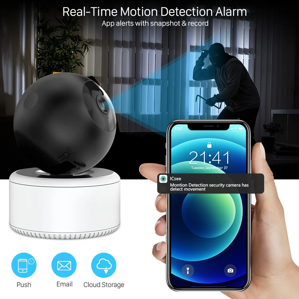 ANBIUX 3MP Wi-Fi IP-камера Внутренняя 1536P Ai Обнаружение человека Двустороннее аудио Умная