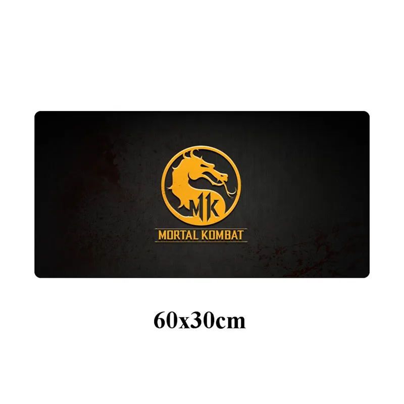 Черный Большой игровой коврик для мыши mutal Kombat 60x30 см, запирающийся край, нескользящий компьютер, геймер, клавиатура для ноутбука, аксессуары для ноутбуков - Цвет: Черный