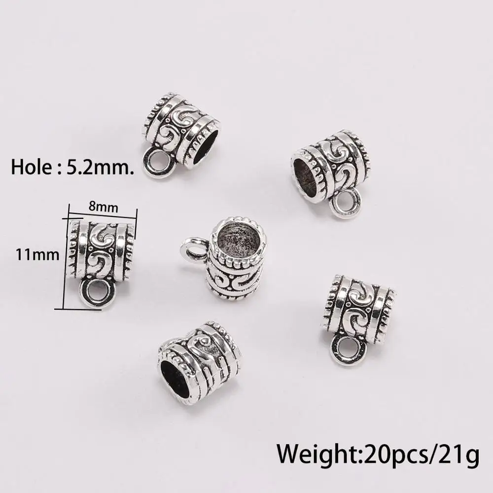 20 шт./лот, антикварная серебряная подвеска, застежка крючок, зажимы, соединители, ожерелье, подвески, шарик для самостоятельного изготовления ювелирных изделий - Цвет: 8