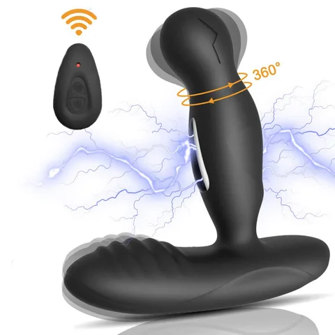 Мужской Вибратор для массажа простаты с электрическим током, беспроводной вращающийся на секс-игрушки для мужчин градусов Анальный стимулятор-пробка мастурбатор
