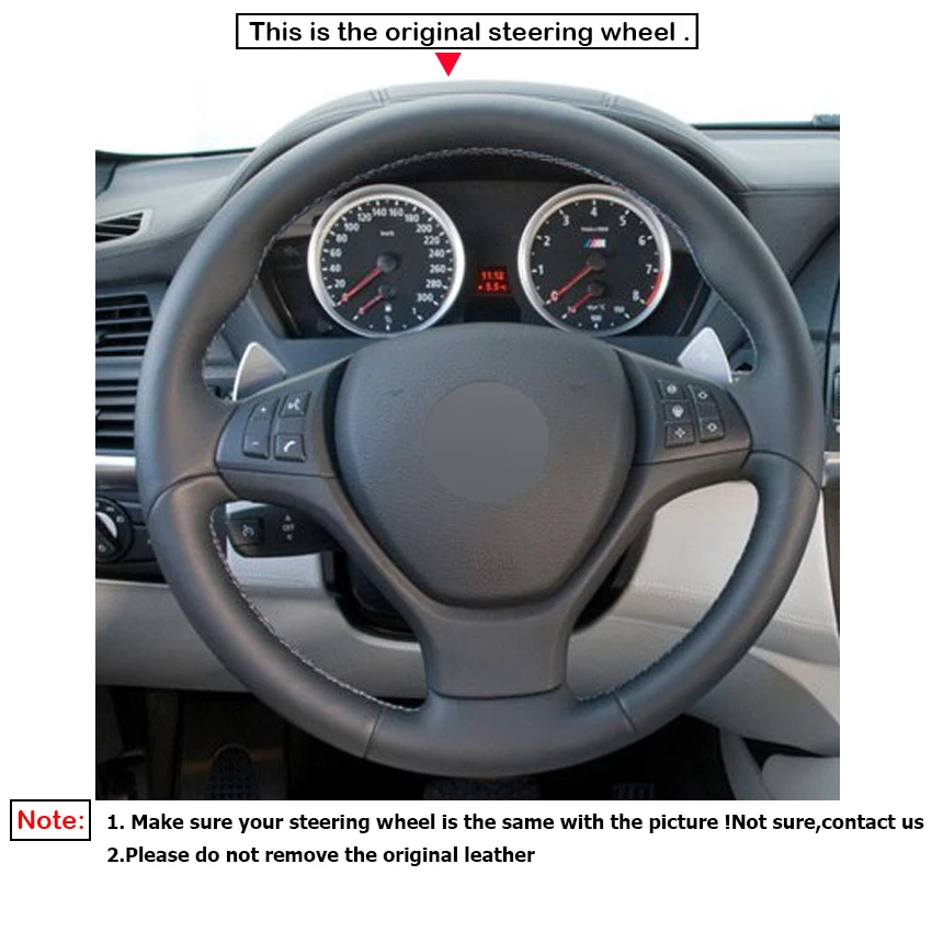 LQTENLEO черный из натуральной кожи DIY для BMW M Sport X5 E70 M50d 2006 2013 X6 E71 2009 2014|car steering wheel
