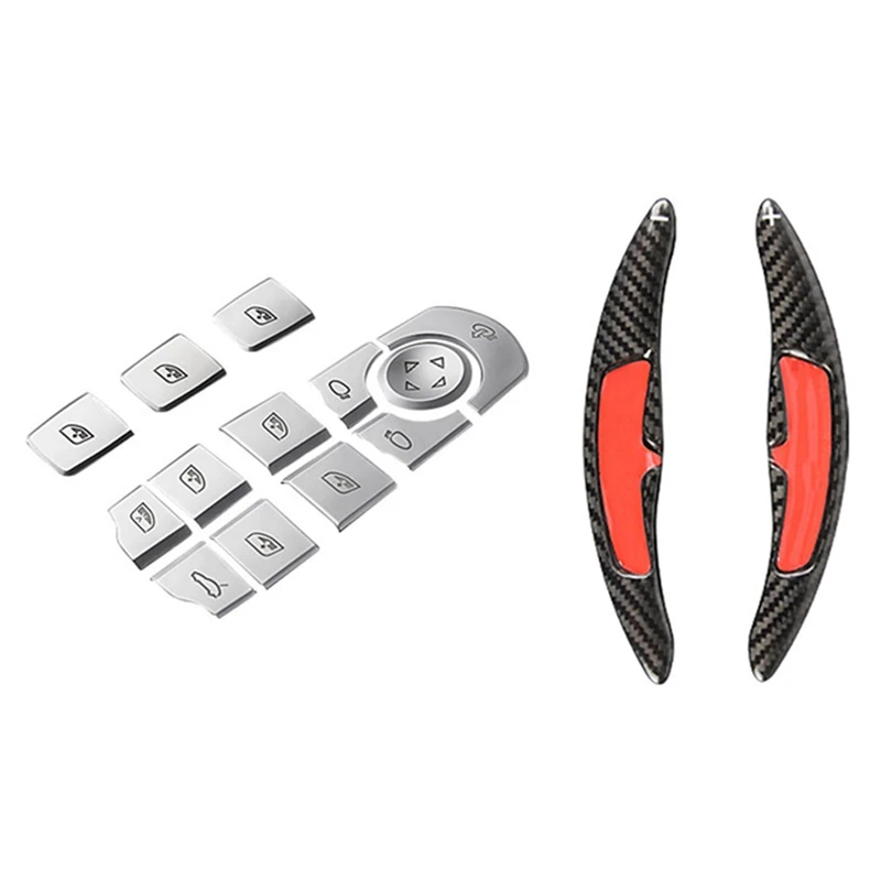 

Steering Wheel Paddle Shifter Cover For Panamera Macan 971 718 911 Cayenne Boxster & Window Lifter Buttons Sequins Trim