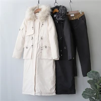 plus size winter coat women puffer jacket fleece parkas ladies clothes 2021 harajuku fashion bubble fur collar long coat