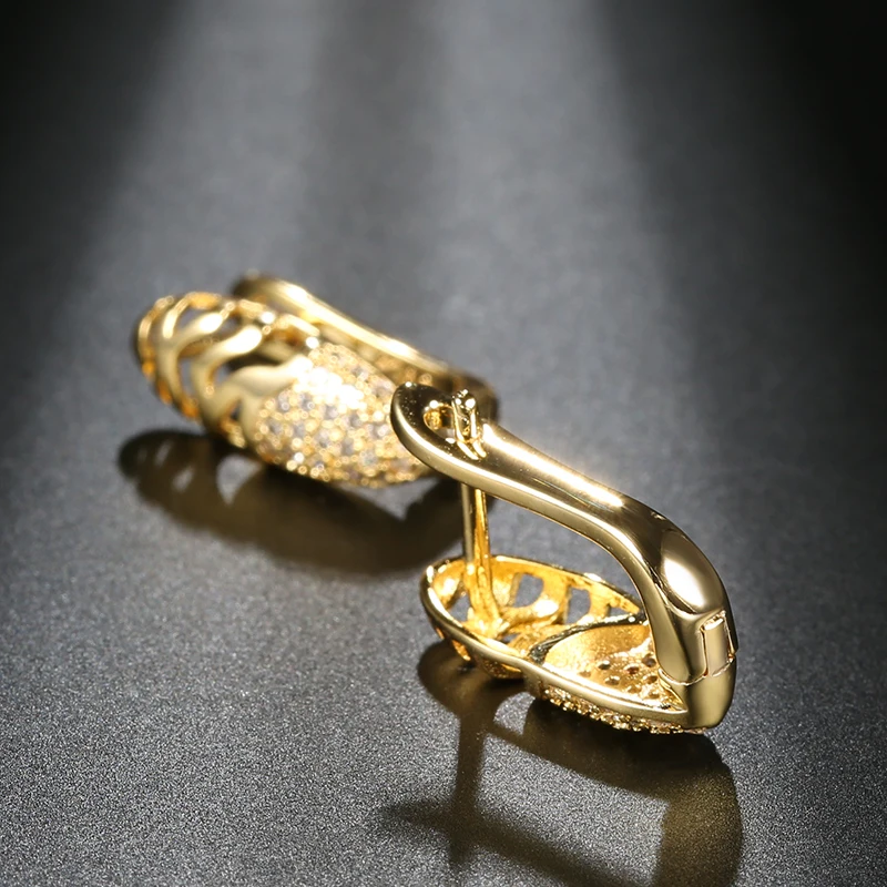 Простые серьги-гвоздики Kinel с инкрустацией из микровоска женская модная