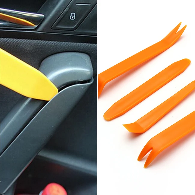 

LEEPEE 4Pcs/Set Radio Audio Refit Door Clip Trim Dash Car Panel Removal Tools Automobile Universal Pry Refitting Sets Kit