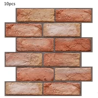 3d stereo tile stickers red brick self adhesive wall stickers living room tv bathroom decoration anti collision wallpaper