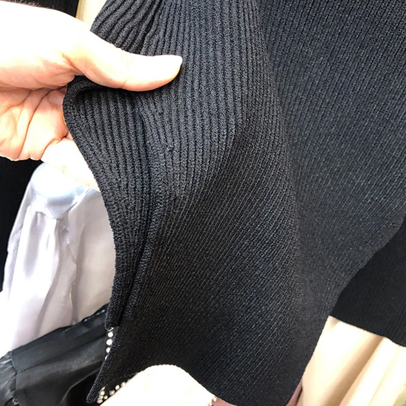 

Pullovers Women's Tight Sexy Square Neck Bottoming Sweater Top 2021 New Ladies Spring Long Sleeve Irregular Wild Women's T-shirt