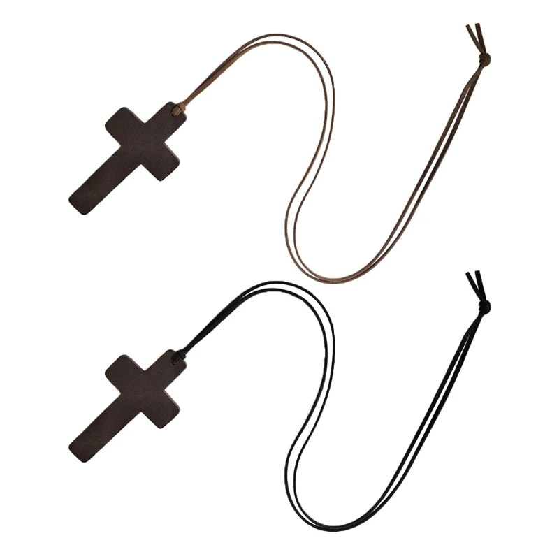 

2021 New Jesus Cross Crucifix Necklace Pendant Plain Wooden for Men Women Children Kids Boy Girl Gift Car Rearview Mirror