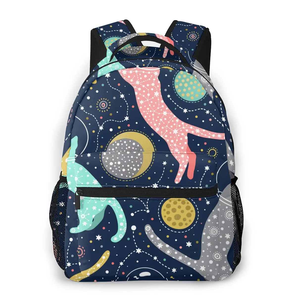 

Backpack Women Shoulder Bag Cosmic Cats Astronauts In Helmets Floating In Space School Bag For Teenage Girl Backpacks Travel Bag
