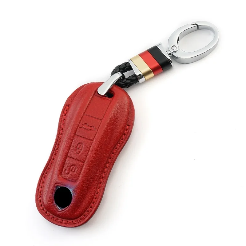 Роскошный чехол для автомобильного ключа из натуральной кожи Porsche Panamera 2017-2019 Cayenne