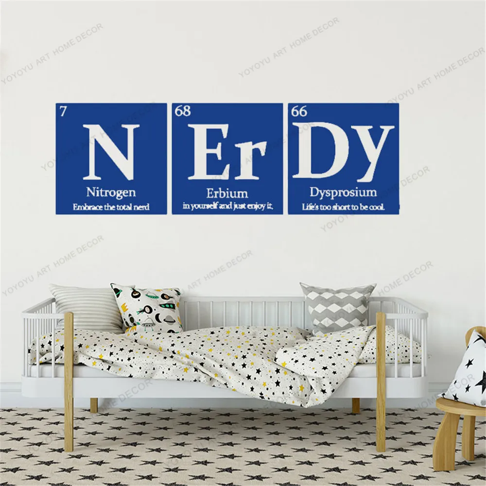 

Современные Настенные Стикеры с химическим уравнением, Периодическая таблица элементов, виниловая настенная наклейка NERDY, украшение для ка...
