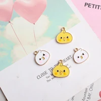 1517mm chicken charm in yellow and white enamel crazy chicken lady gift set of 20 keychain animal charms kawaii chicken yu3
