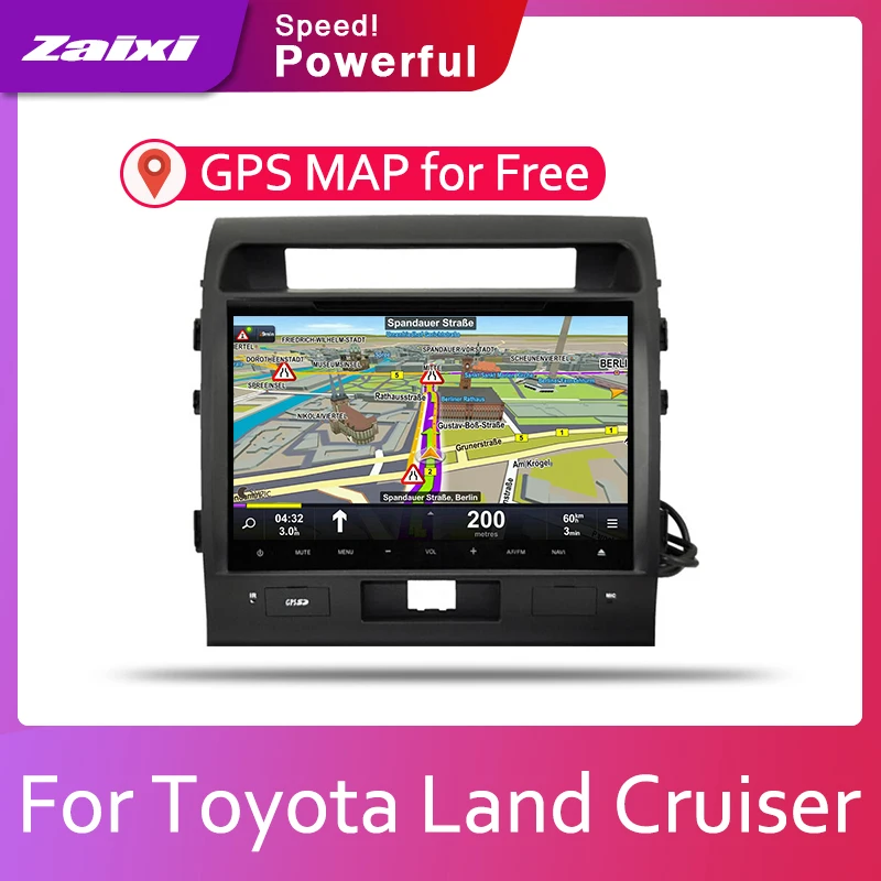 Автомобильная Android система ZaiXi 1080P IPS ЖК-экран для Toyota Land Cruiser LC200 2008 ~ 2012