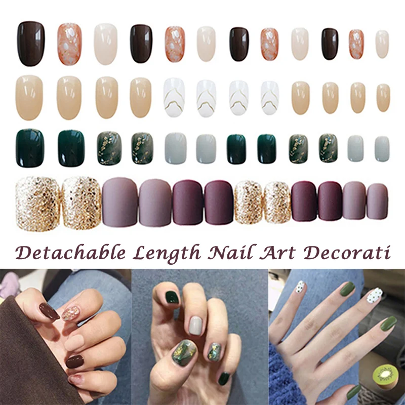 

Набор из 24 предметов для ношения маникюрный водонепроницаемый съемный дизайн ногтей