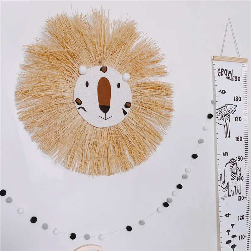 

INS Nordic Hand Woven Cartoon Lion Hanging Decorations Cotton Thread Weaving