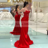 womens long red arabic evening dresses with slit beads vestido formatura long robes longues party dress
