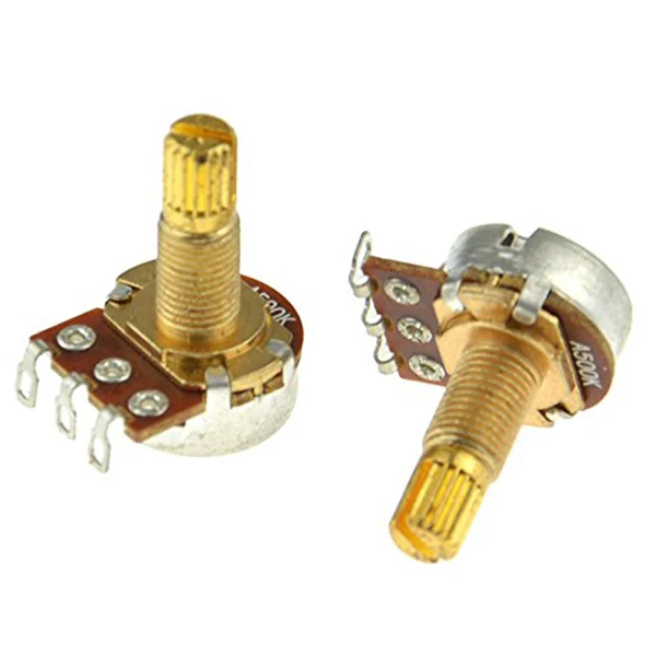 

Guitar Potentiometer Audio Volume&Tone Pots Switch Control A500k Split Shaft Taper Potentiometers Gold Pack Of 5
