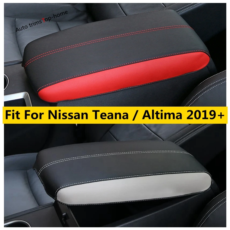 

Yimaautotrims PU Leather Armrest Box Holster Protective Pad Mat Cover Mouldings Fit For Nissan Teana / Altima 2019 2020 Interior