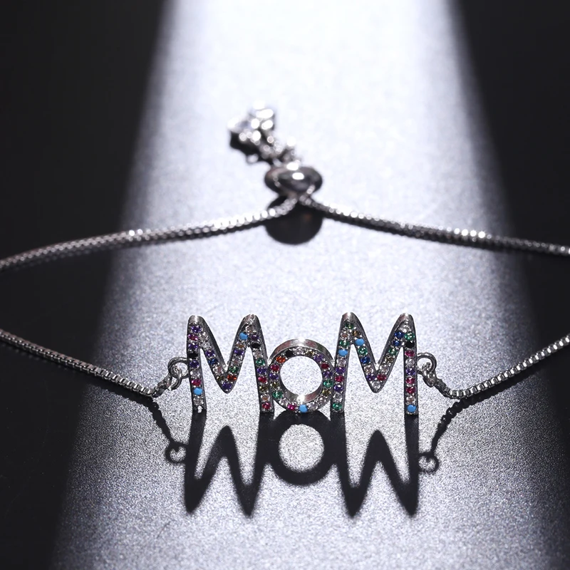 NJ Trendy Letters Design Charm Bracelets fro Women Girls Silver Gold Cubic Zircon CZ &amp Bangles Copper Jewelry | Украшения и