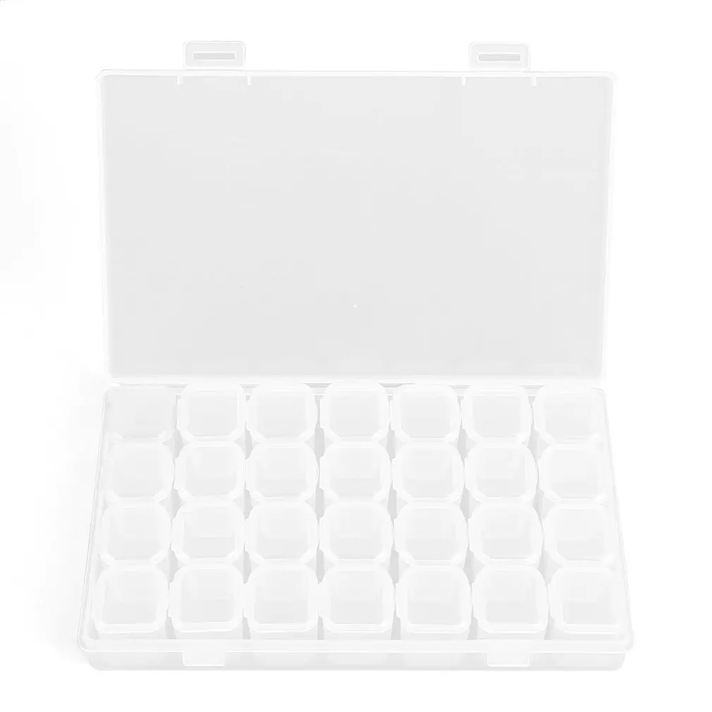 Прозрачный пластик 28 слотов коробка для хранения ювелирных изделий Чехол бусины