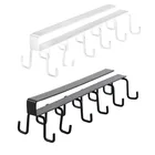 6 крючков, полка для хранения, шкаф, металлический, под полками, вешалка для кружек, ванная, кухня, Домашний Органайзер, стойка, держатель, крючки