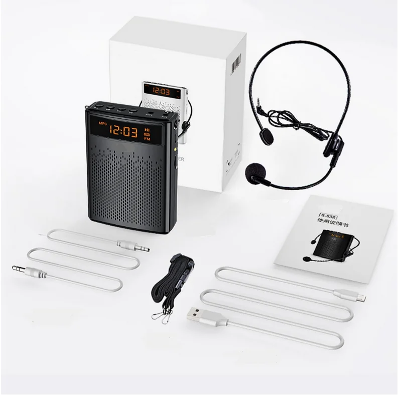 

12W Voice Amplifier Portable Mini Sound-amplifying Music Playing Microphone Headset for Tour,Class,Meetings and Outdoor