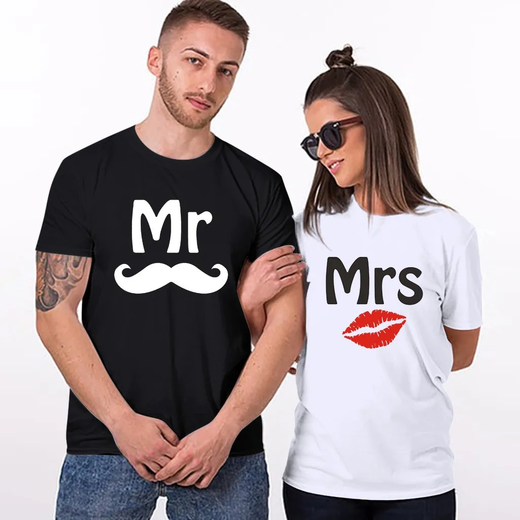 Футболка для пары His And Her Mr Mrs муж и жена одинаковые футболки свадебный подарок топ