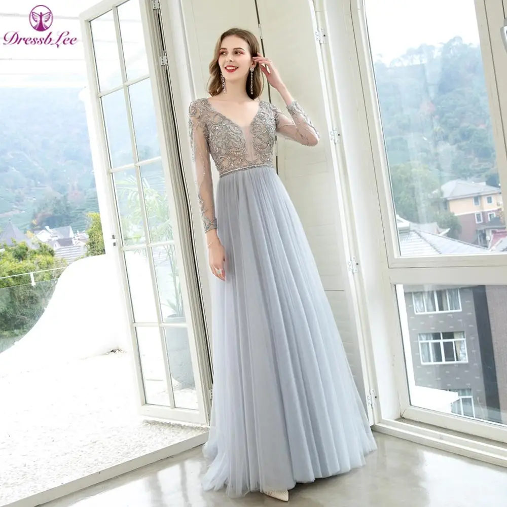 Новое поступление 2020 элегантные вечерние платья а силуэта с ручной вышивкой