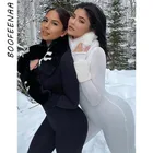 Женский комбинезон с длинным рукавом BOOFEENAA Kardashian Kyliejenner, черный, белый, C66-AD17, 2020