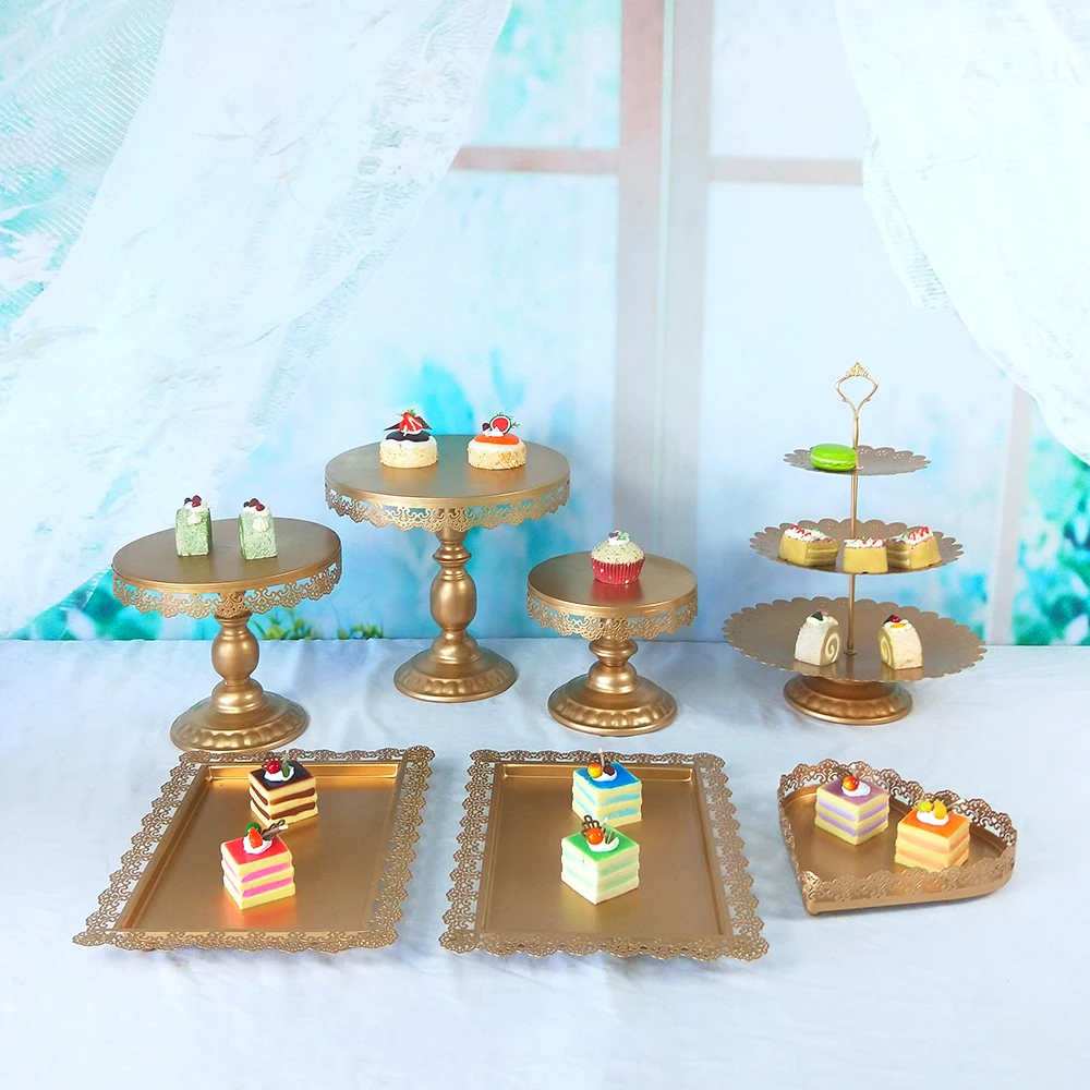 Металлическая подставка для торта Tobs золотистого цвета набор свадебной чашки