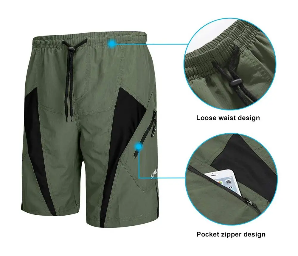 Мужские велосипедные шорты Santic горные велосипеды водонепроницаемое нижнее