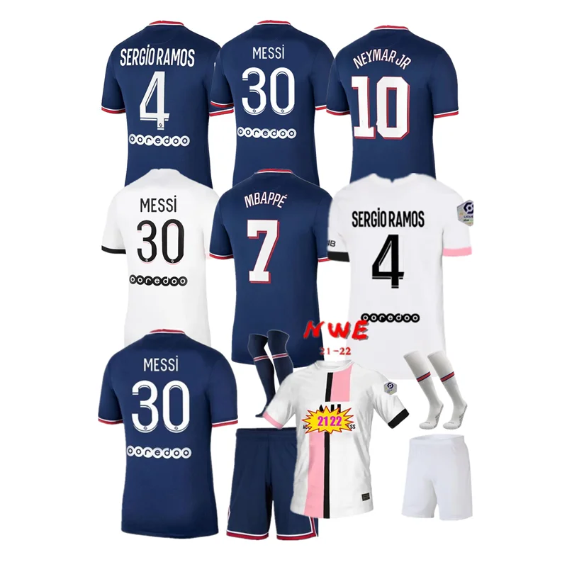 Взрослые Дети Джерси Новый 21 22 psg mtappe neymar jr sergio ramos высшее качество - Цена: 1 123,48 руб.