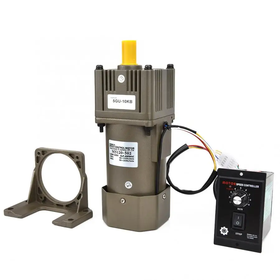 Редукторный двигатель однофазный регулируемый обратной скорости с коробкой