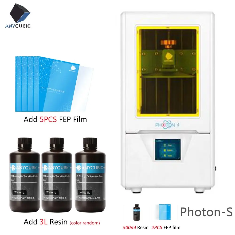 WhitePSwith3.5L7F ANYCUBIC Photon-S lcd 3d принтер Быстрый ломтик 405nm матрица УФ свет двойная ось Z SLA 3d принтер фотоны Модернизированный УФ модуль - Цвет: WhitePSwith3.5L7F