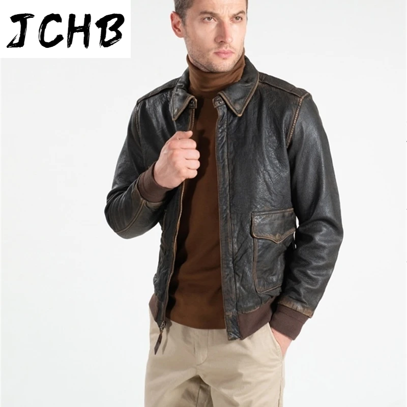 

Free new shipping,Brand Mens 100% genuine leather Jackets,casual classic us army A-2 cowhide jacket,vintage coat.flight clothes
