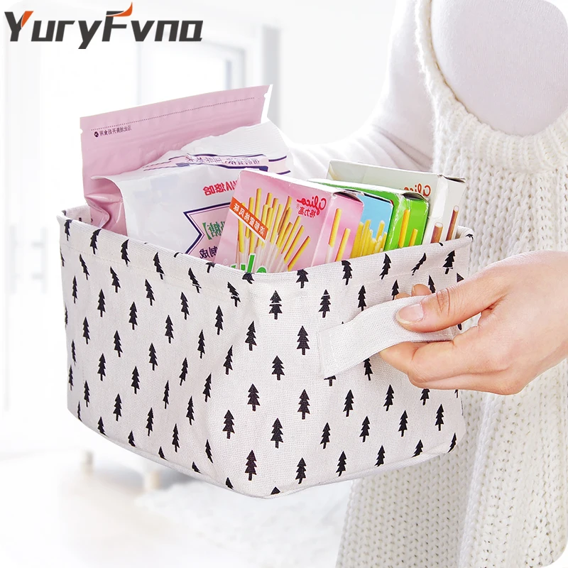 YuryFvna складной хранения из хлопко-льняной ткани Корзина разное ткань ящики для