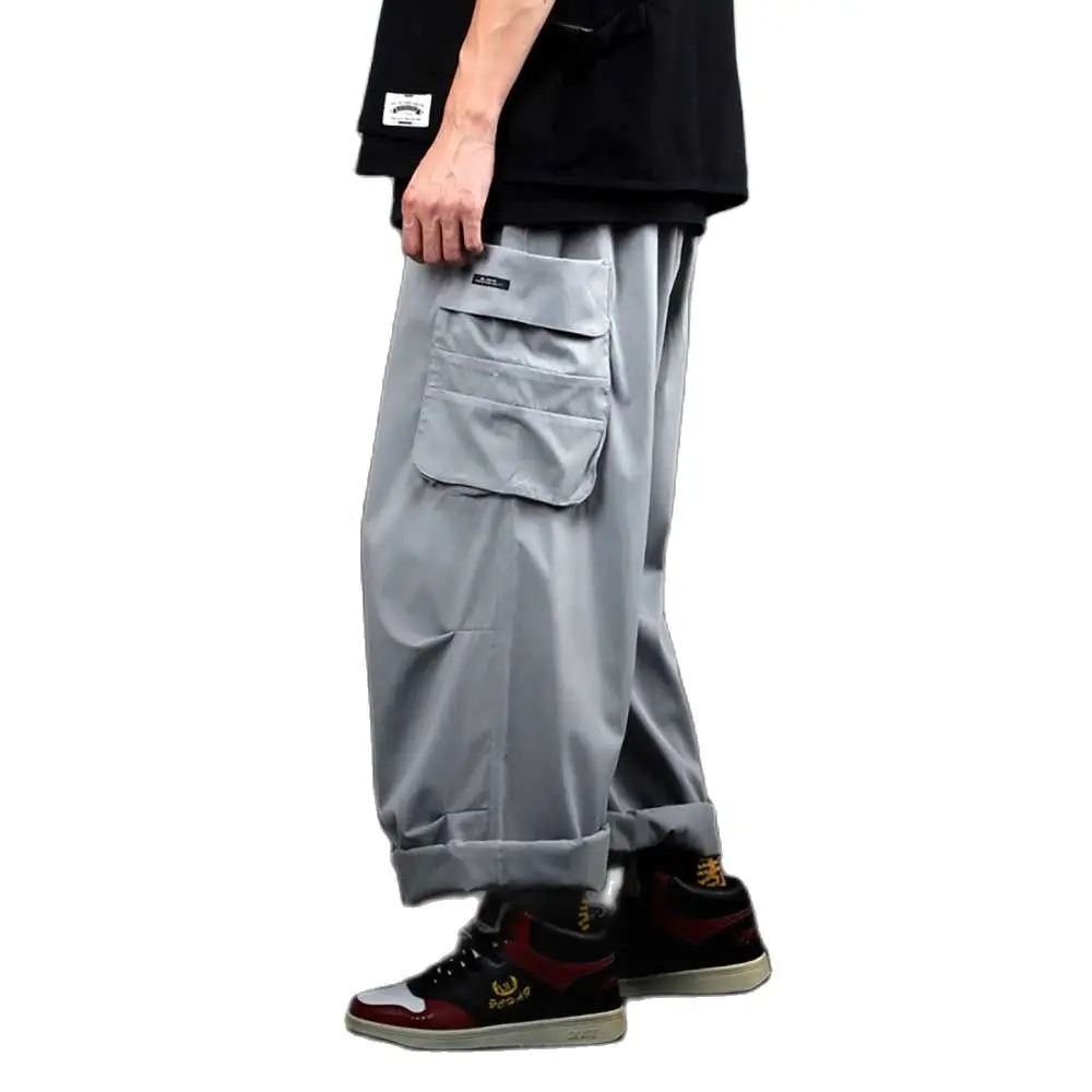 

HIphop Harem Cargo Pants Men Casual Big Pocket Trousers Wide Leg Straight Loose Baggy Streetwear Pants Male Clothing