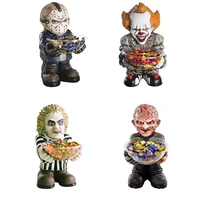 christmas horror movie dwarf statue resin nightmare gnomes figurines with candy bowl holder party props decor home decoration