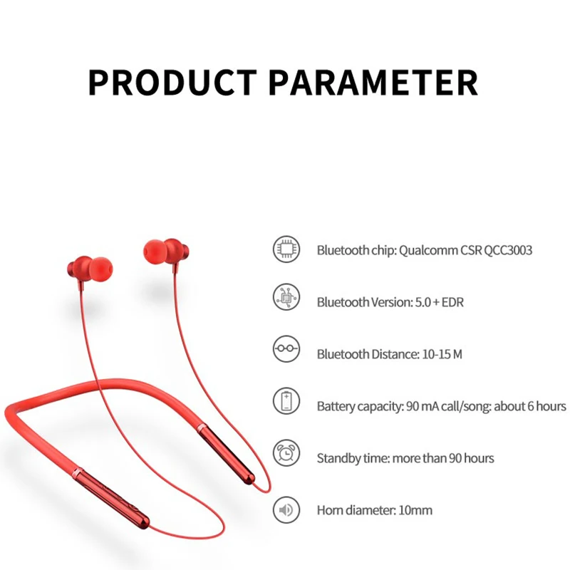 Подвесные спортивные беспроводные Bluetooth-наушники на шею для Samsung Galaxy a40 a50 a70 s8 s9 s10