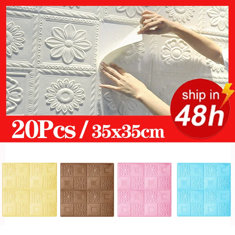 

3D Wall Sticker Imitation Brick Bedroom Decoration Waterproof Self Adhesive Wallpaper For Living Room Kitchen TV Backdrop