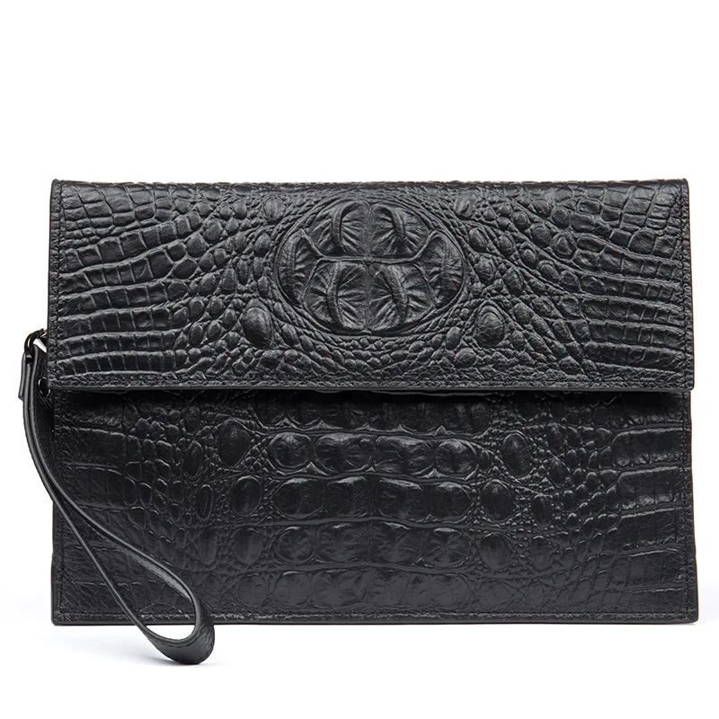 Новая сумка первый слой Воловья кожа Крокодиловая Кожа клатч большой размер