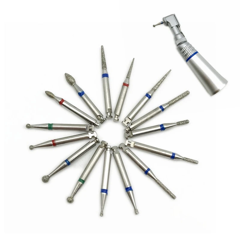 10Pcs Low Speed Dental Diamond Burs For RA 2.35mm Shank Handpiece Polisher Dental RA Diamond Burs