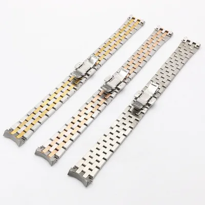Watch Accessories Strap FOR MIDO Baroncelli M8600 M7600 Wrist Band Solid Steel Arc Mouth Safety Buckle Bracelet 15 18 20MM | Наручные