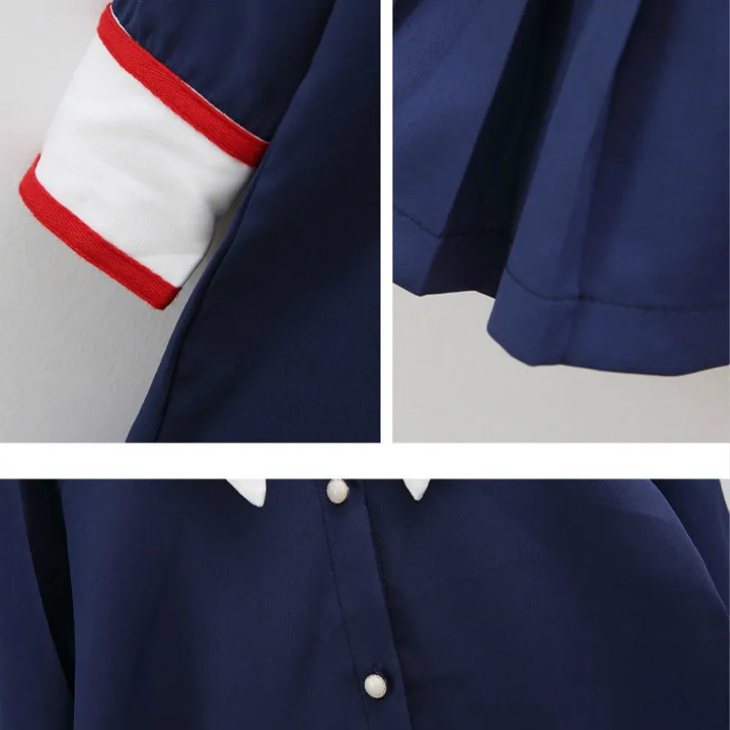 

Teenage Girls 2020 Autumn College Style Dresses New Lapel Pleated Children Dress Fashion Kids Girls Loose Casual Dress, #1127