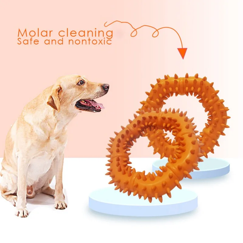 

Cat Dog Bite Toy Pet Rubber Molar Annulus Toy Resistant Thorn Ring Grinding Teeth And Cleaning Teeth Toy For Pet Supplies